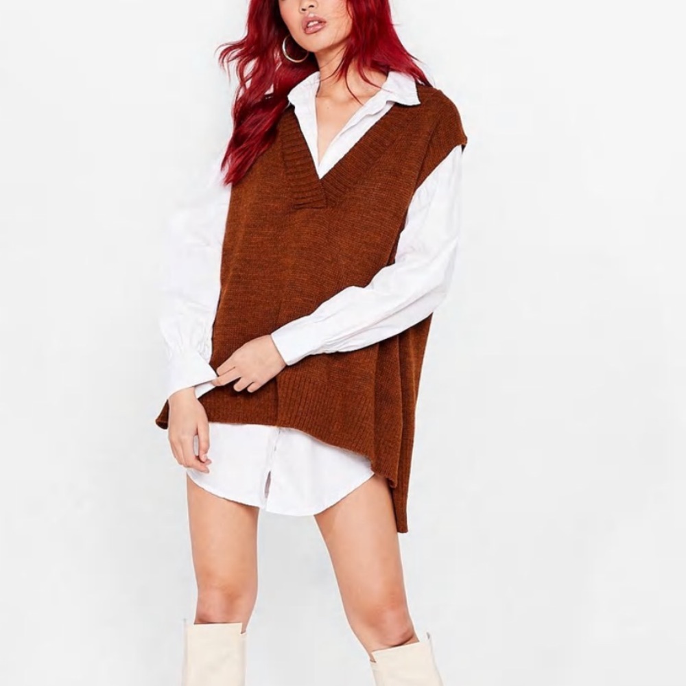 Knits my time to shine oversized tank- nasty gal